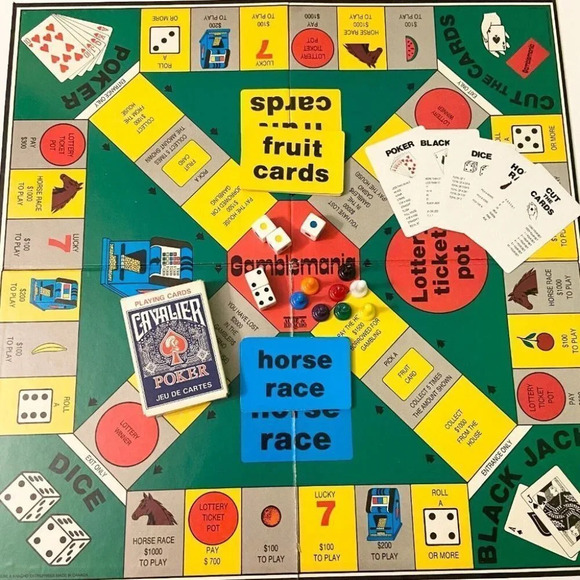 Vintage 1987 Gamblemania Board Game Aube and  Khacho Gambling Game Complete - Picture 6 of 12
